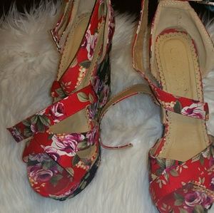 Colorful Floral wedges
