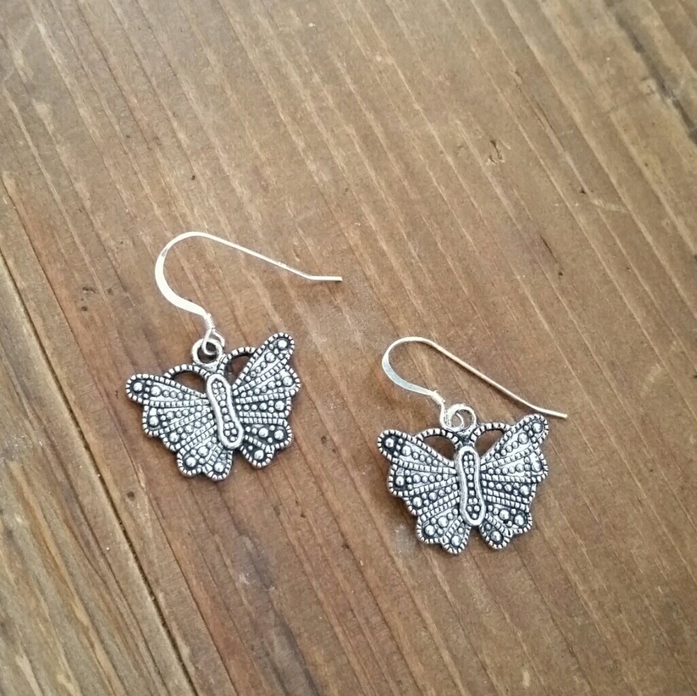 Butterfly Earrings with sterling silver ear hooks