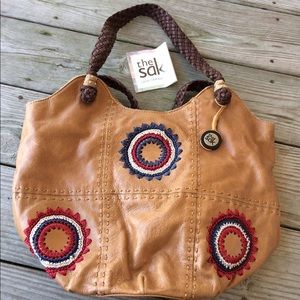The SAK leather embroidered tote bag
