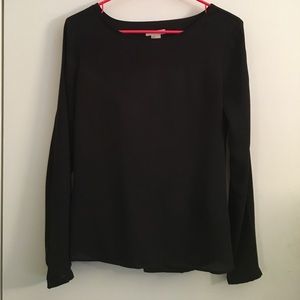 H&M Black Backless Long Sleeved Blouse