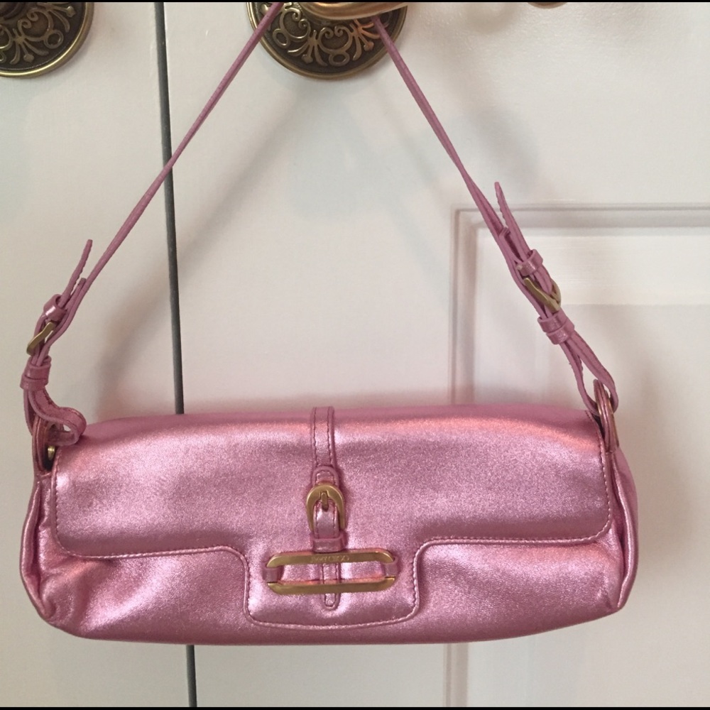 Jimmy Chip pink metallic handbag