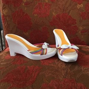 Summer white and pastel leather Sandals