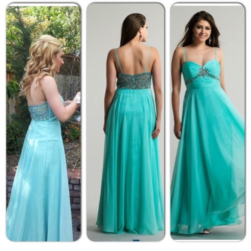 Dave & Johnny prom dress! teal size 3/4