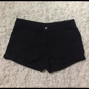 H&M high rise black jean shorts