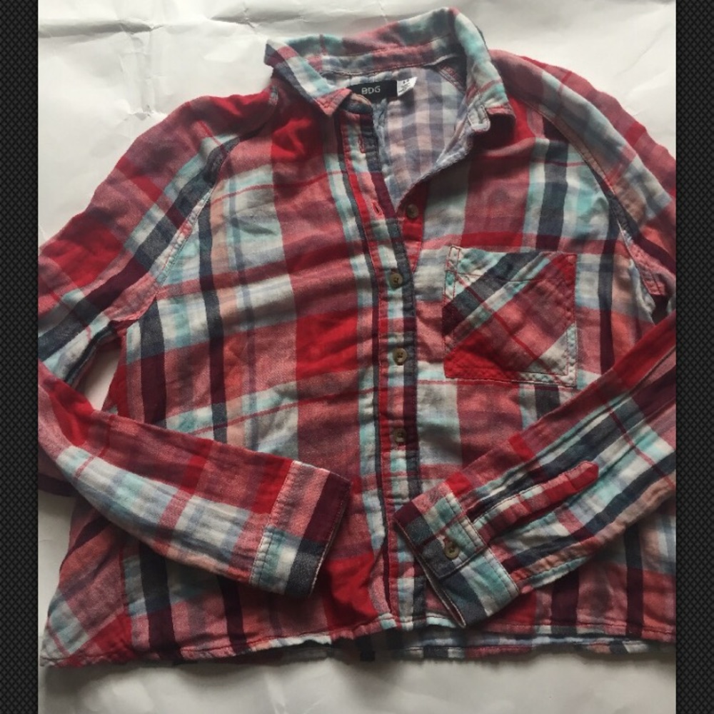 BDG Urban Outfitters Plaid Gingham Crop Top Blouse