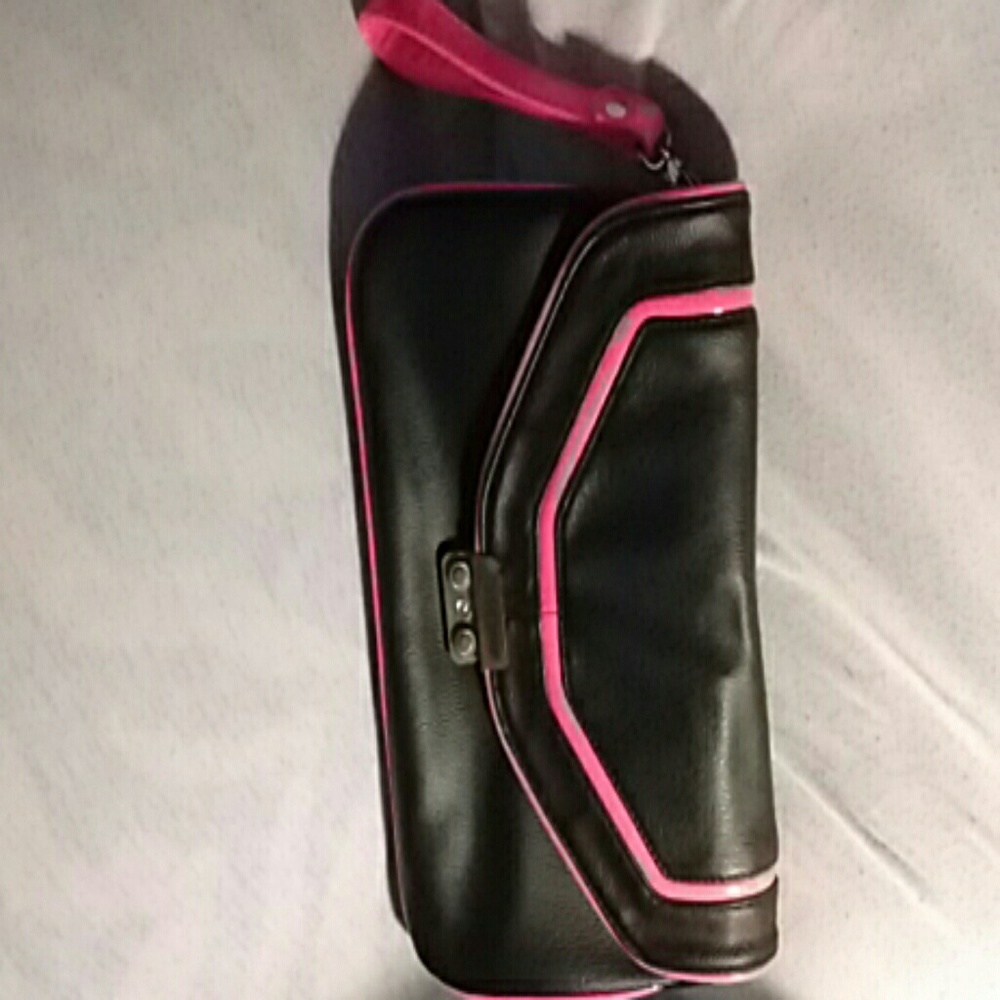 Black faux leather Clutch purse