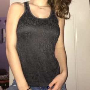 Gray lace razor back tank top!