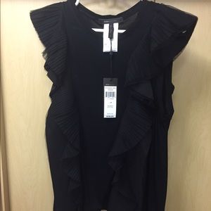 BCBG Maxaria Mandana Sleeveless Ruffle Top