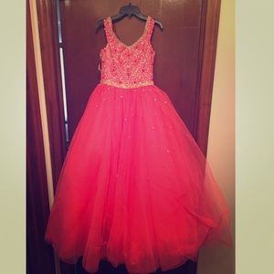 Tiffany Pageant Dress- Size 12 (Coral color)