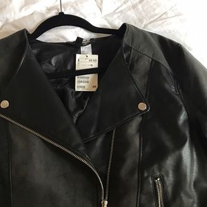 Faux Leather and Suede Jacket