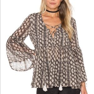NWT Show Me Your Mumu Poet Tie Top Black Diamond