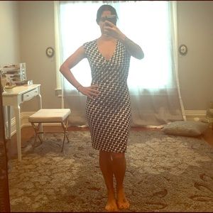 Fun Geometric Wrap Dress