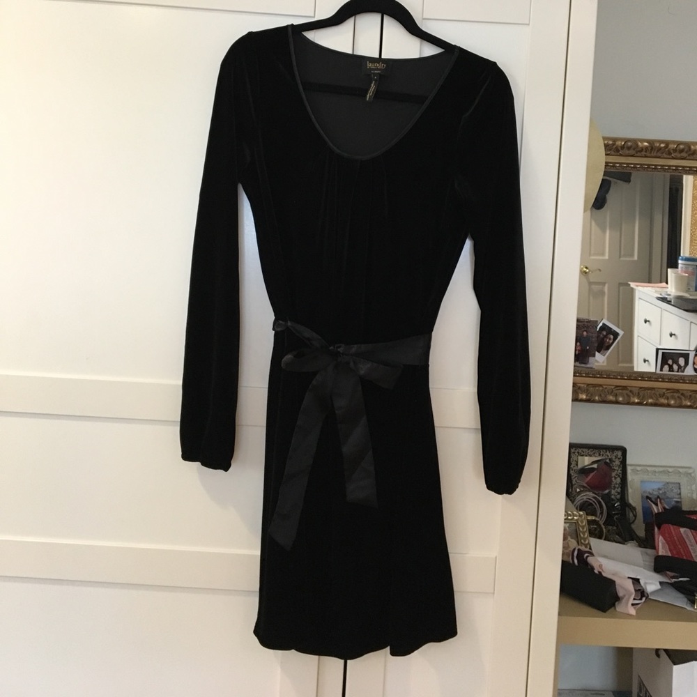 Laundry black velvet dress