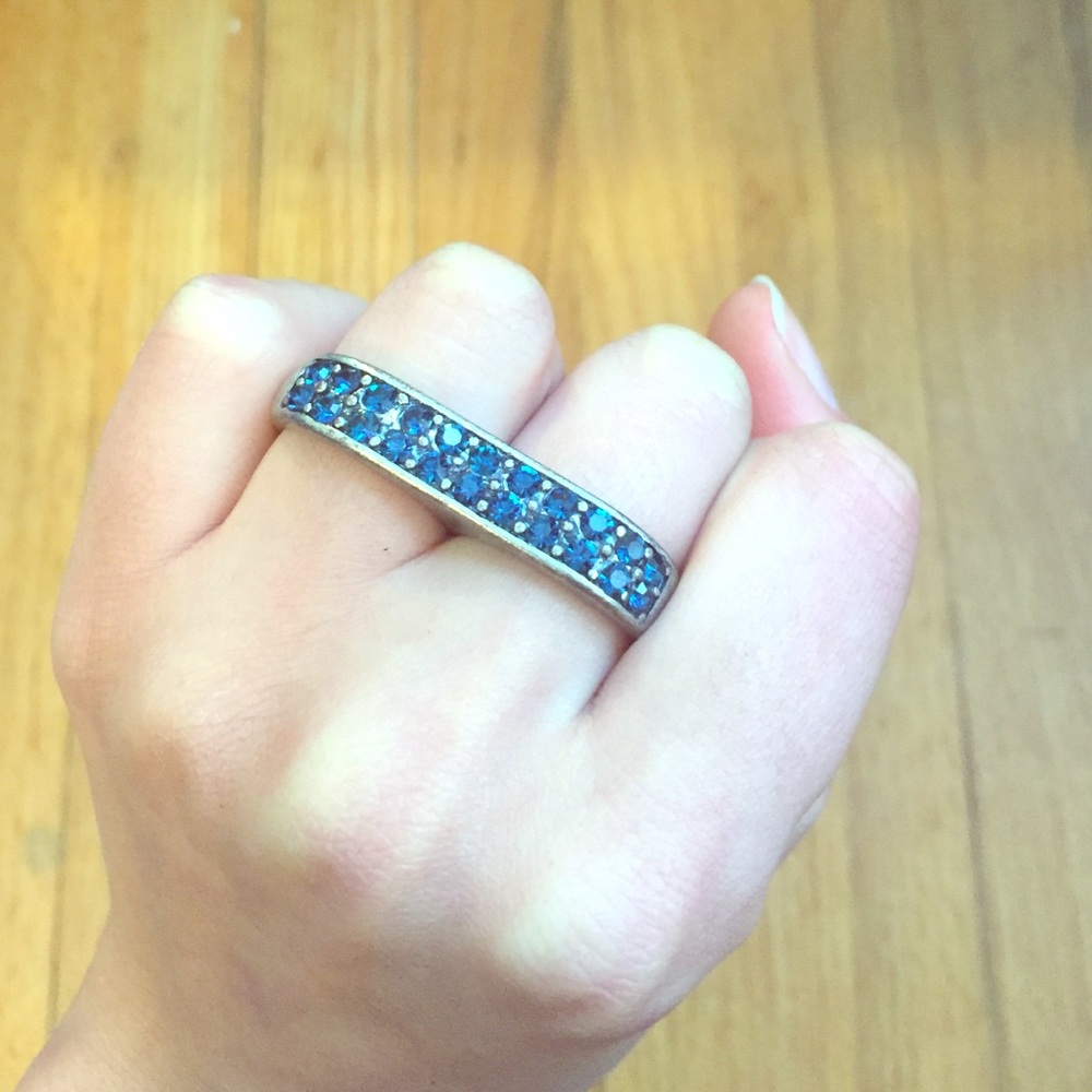 Blue Two Finger Ring