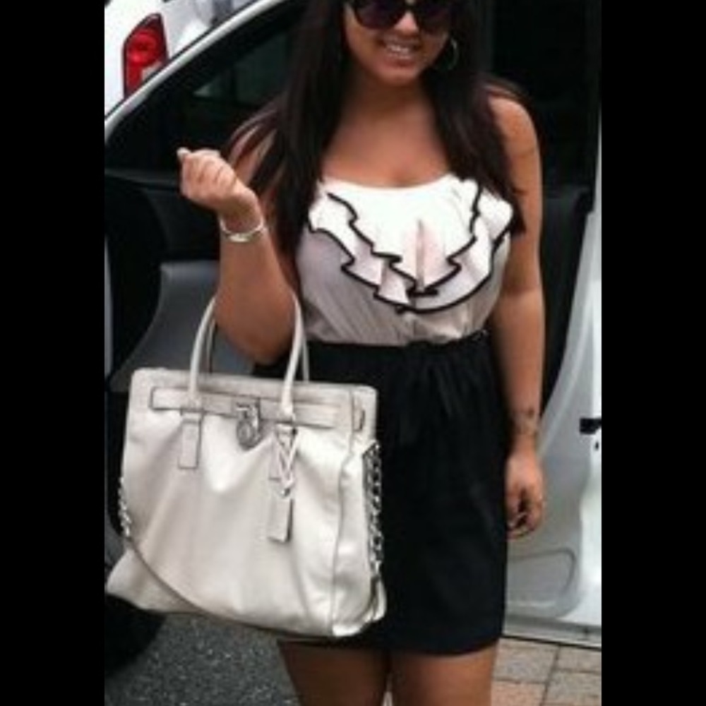 Pink and black cocktail dress