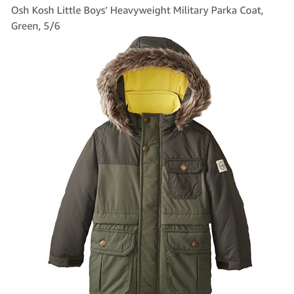 Osh Kosh Boys Heavyweight Military Parka Coat