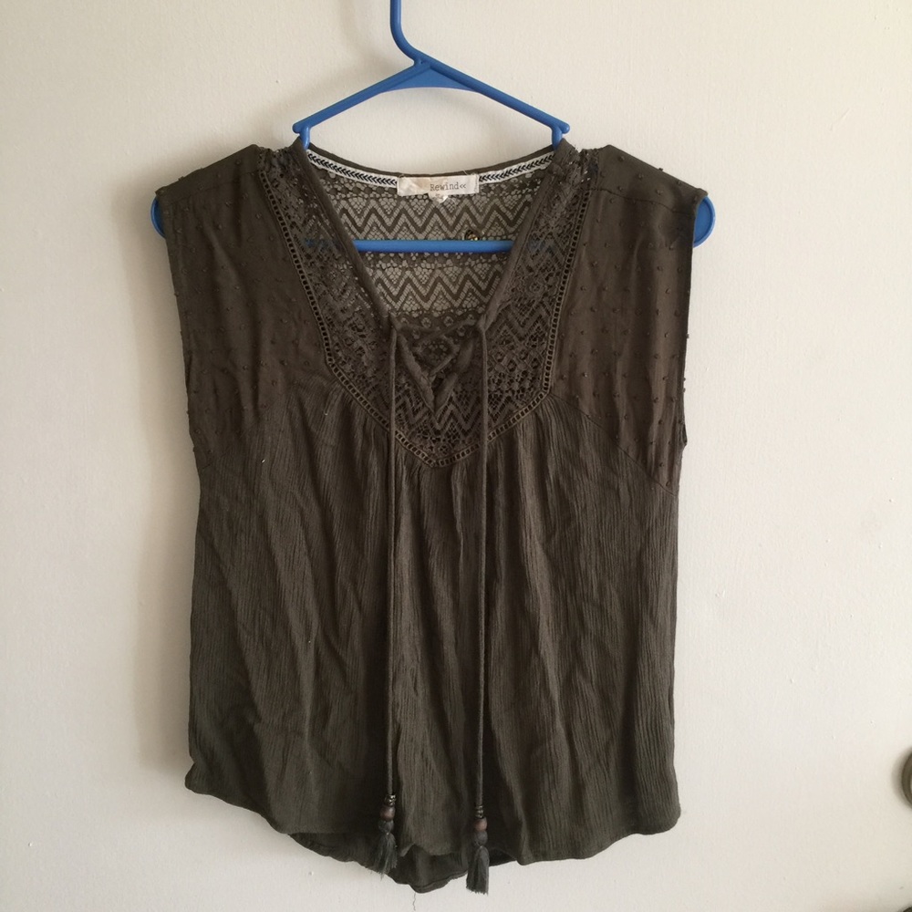 Olive green crop top