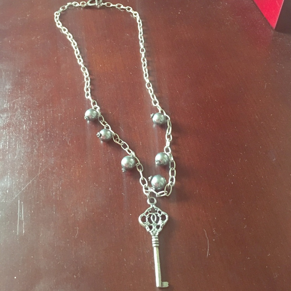 Silver key necklace