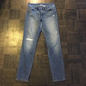 Curvy Skinny Lightly Distressed Jeans
