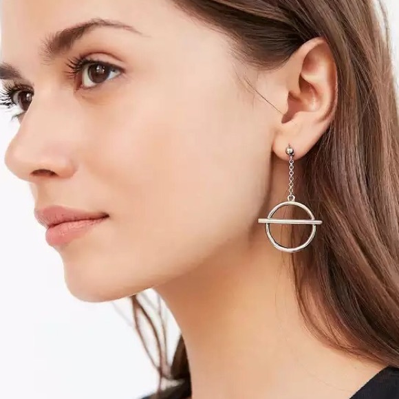 Jewelry - Circle stick silver earring