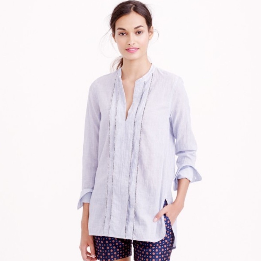 J. Crew Corded Popover Tunic in Blue Stripe