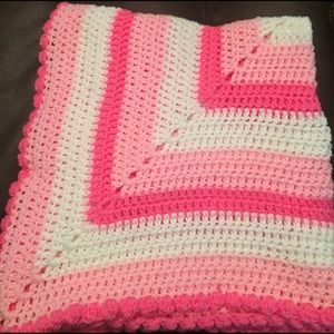 Baby girl home made crochet baby blanket