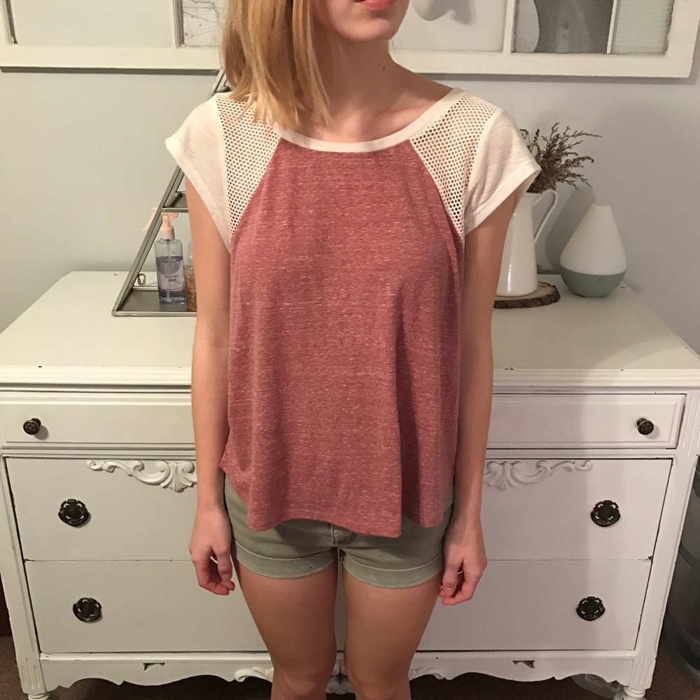 Mesh Sleeve T Shirt