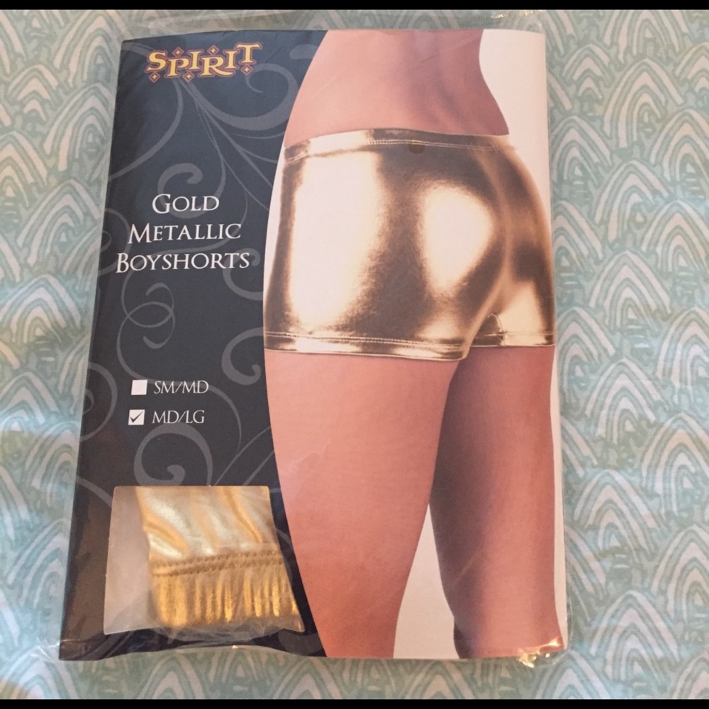 Gold Metallic Bootyshorts MD/LG