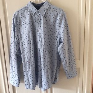 Casual Broadcloth Floral Button-up