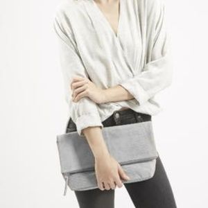 Topshop Gray Suede Convertible Crossbody Bag Topshop Gray Suede Convertible Crossbody Bag