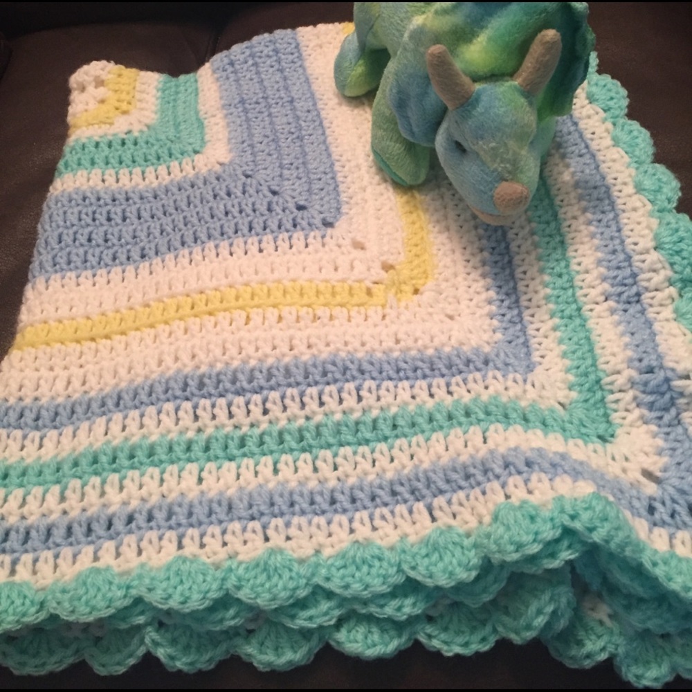 Baby boy homemade crochet blanket