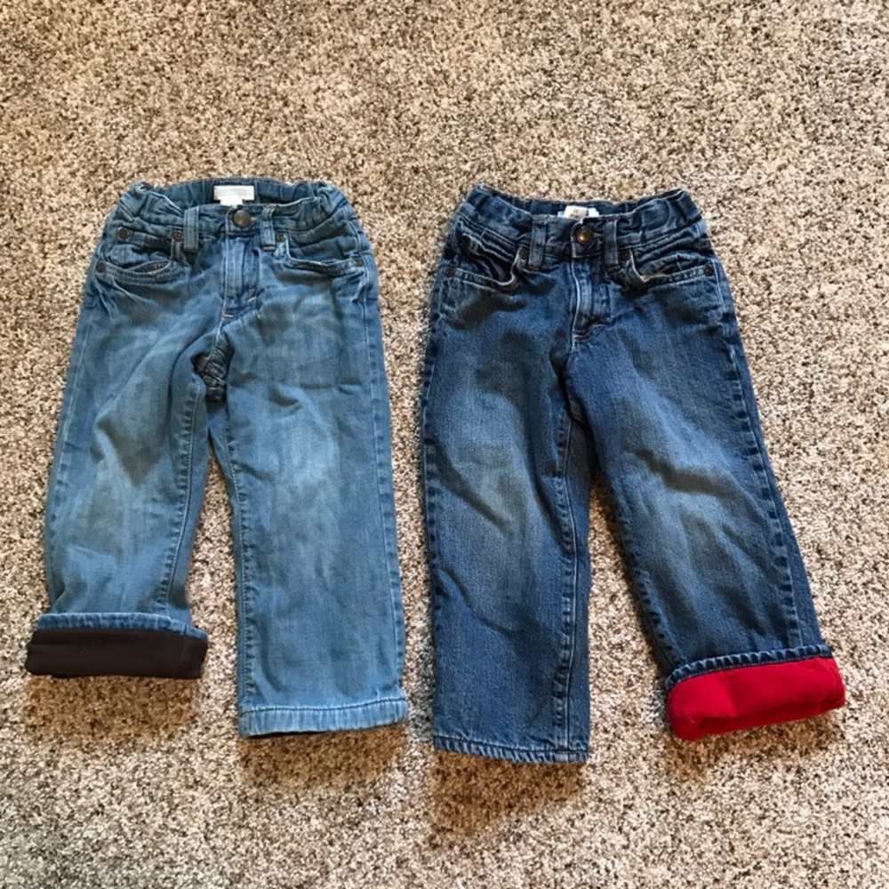 Lot of 2 Old Navy Fleece Lined Jeans 3T