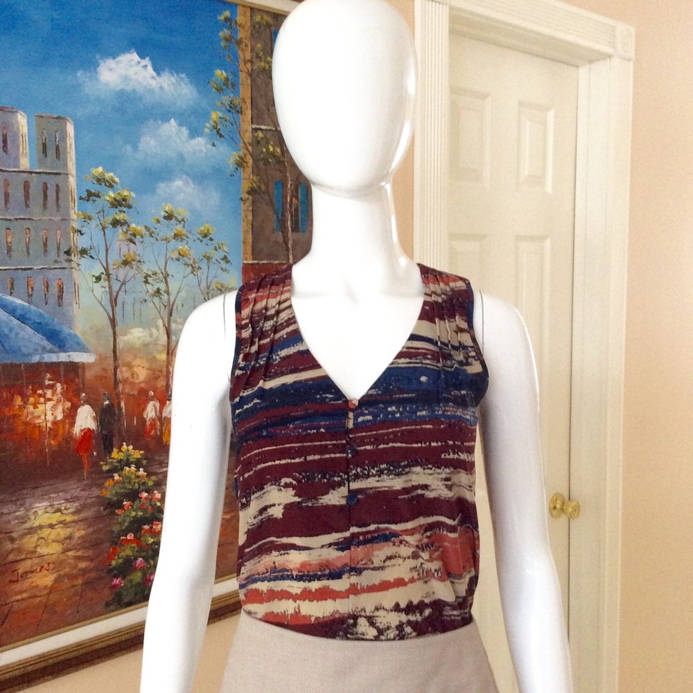 Kylee Sleeveless V-Neck Blouse, Size S