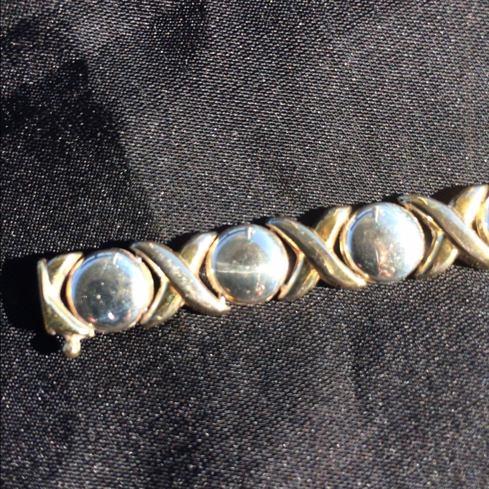 XO gold/sterling bracelet.