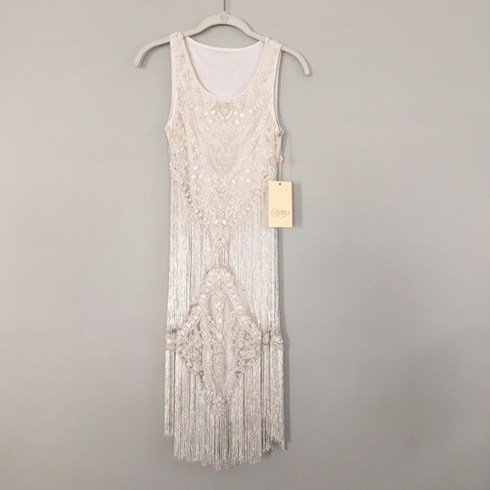 Beaded flapper style fringe dress by Candela NYC