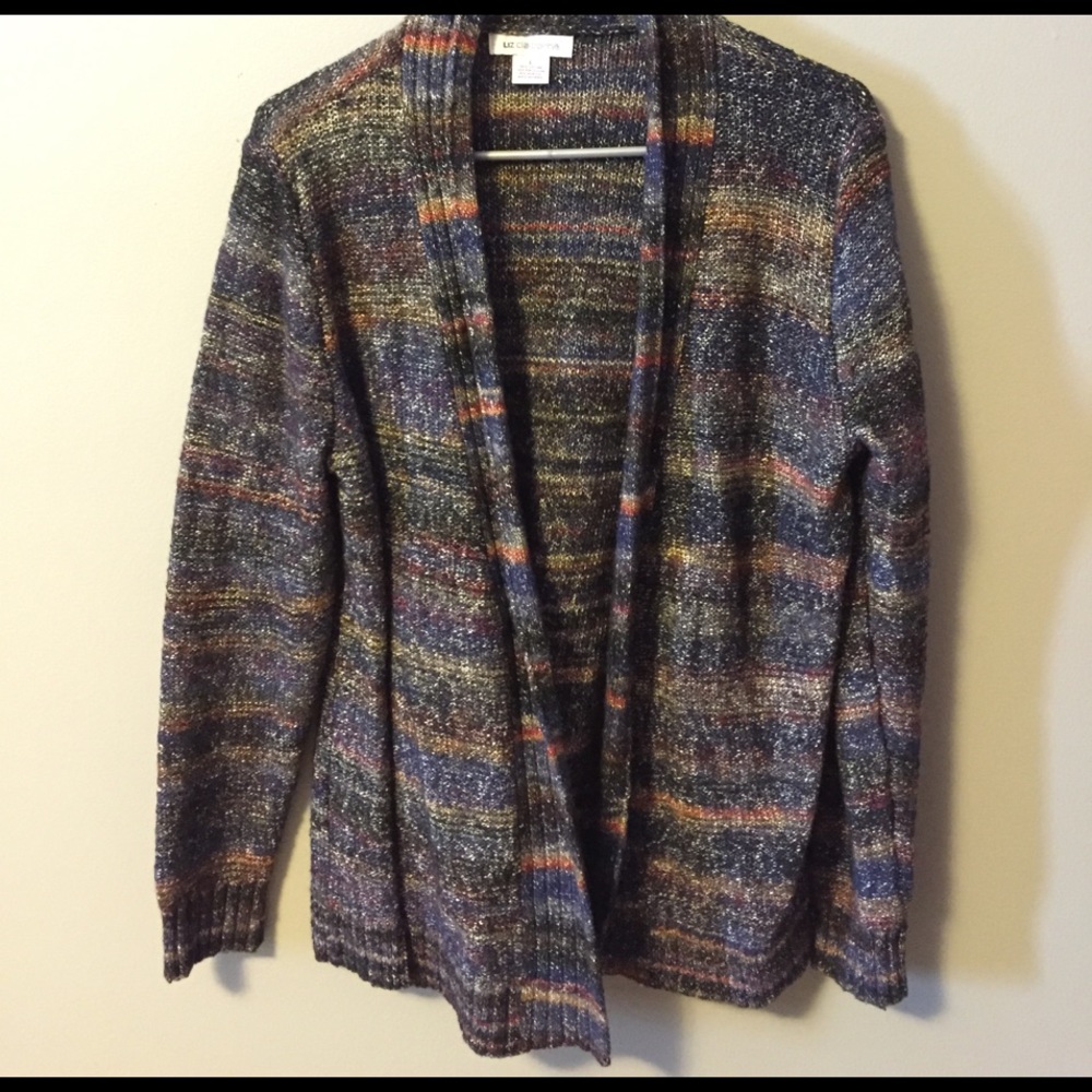 Liz Claiborne colorful open front cardigan