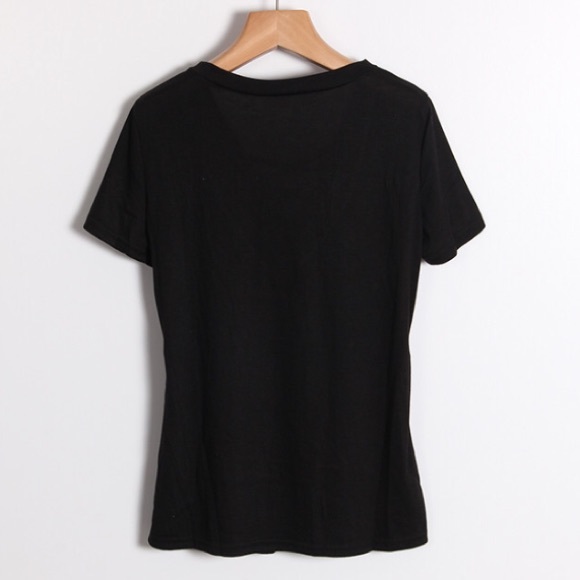 Black lace up t-shirt last 1 - Picture 3 of 4
