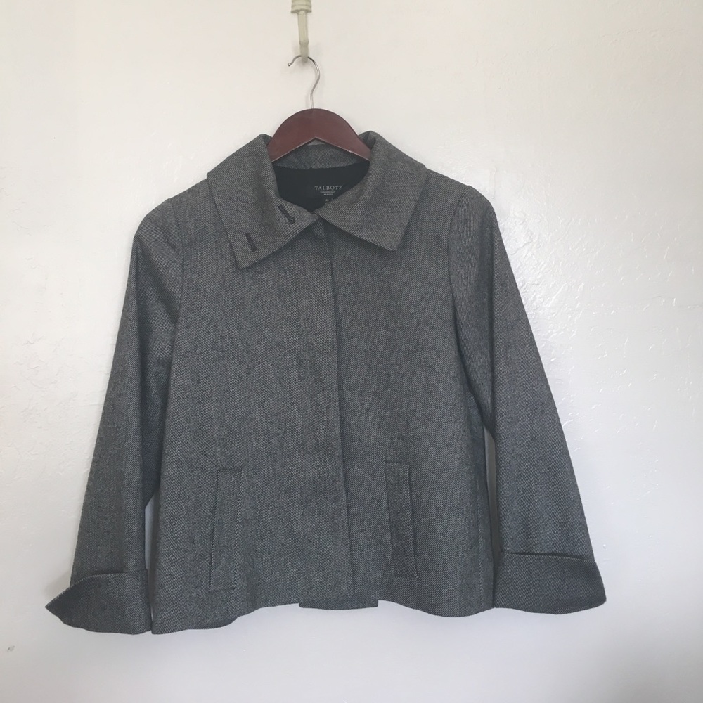 Grey speckled Talbots Lined Blazer Sz 4
