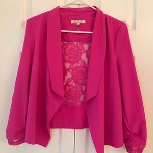 Magenta Blazer with Lace Back