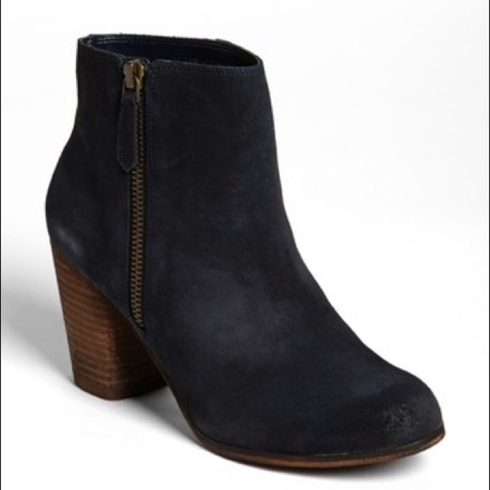 BP 'Trolley' Dark Blue Suede Ankle Bootie