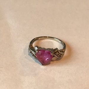 💕Pink Rhinestone Heart ring💕