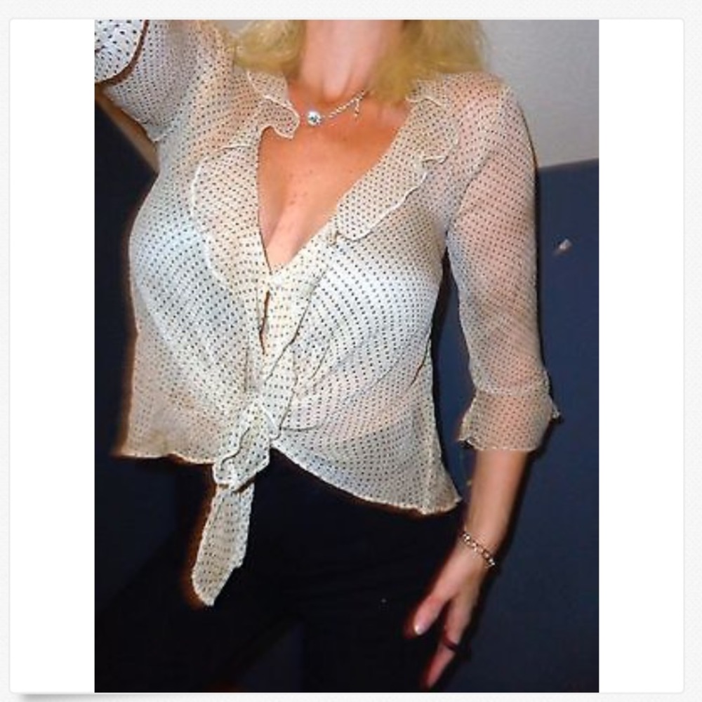 KIMCHI BLUE Anthropologie Wispy Tie Blouse Top! S