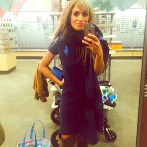 Ralph Lauren Navy Dress w/large polo emblem Sz sm