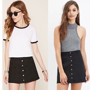 🖤Forever 21 Black Button Up Mini Skirt 🖤