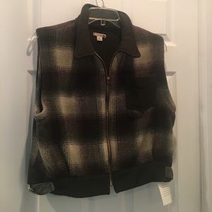 Democracy Plaid Vest Size L NWT