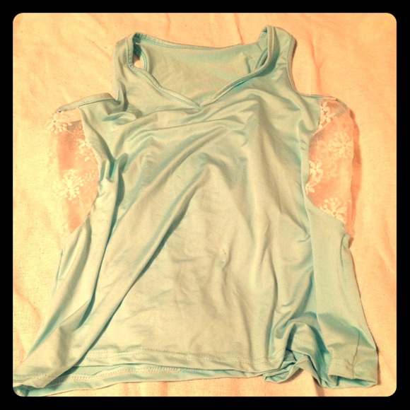Tops - Baby blue with lace sides