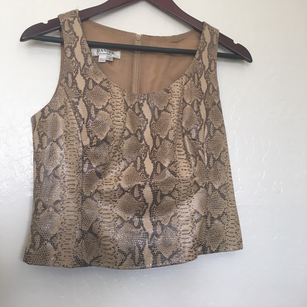 Vintage Animal Print Crop Top