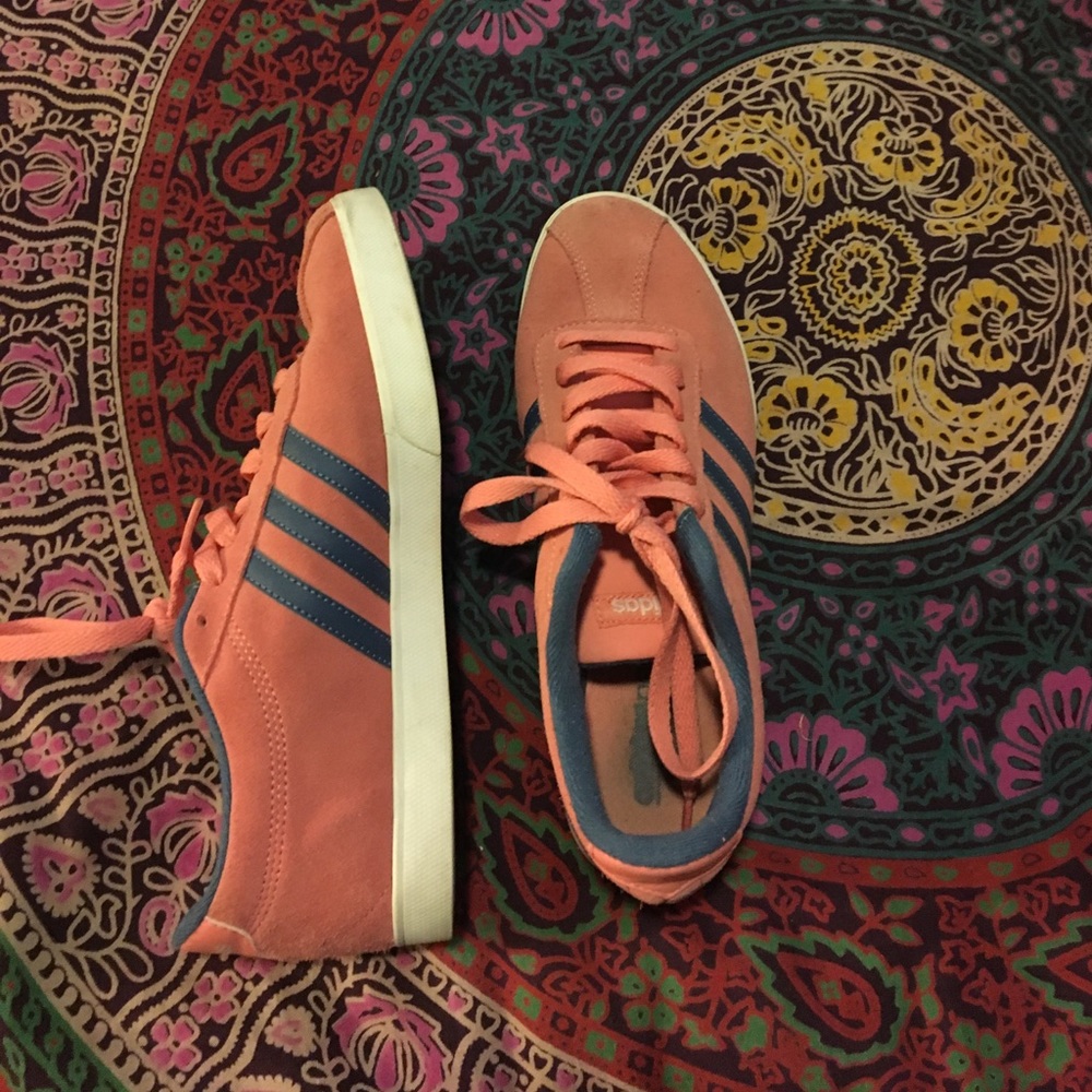 Pink and blue adidas sneakers 💕