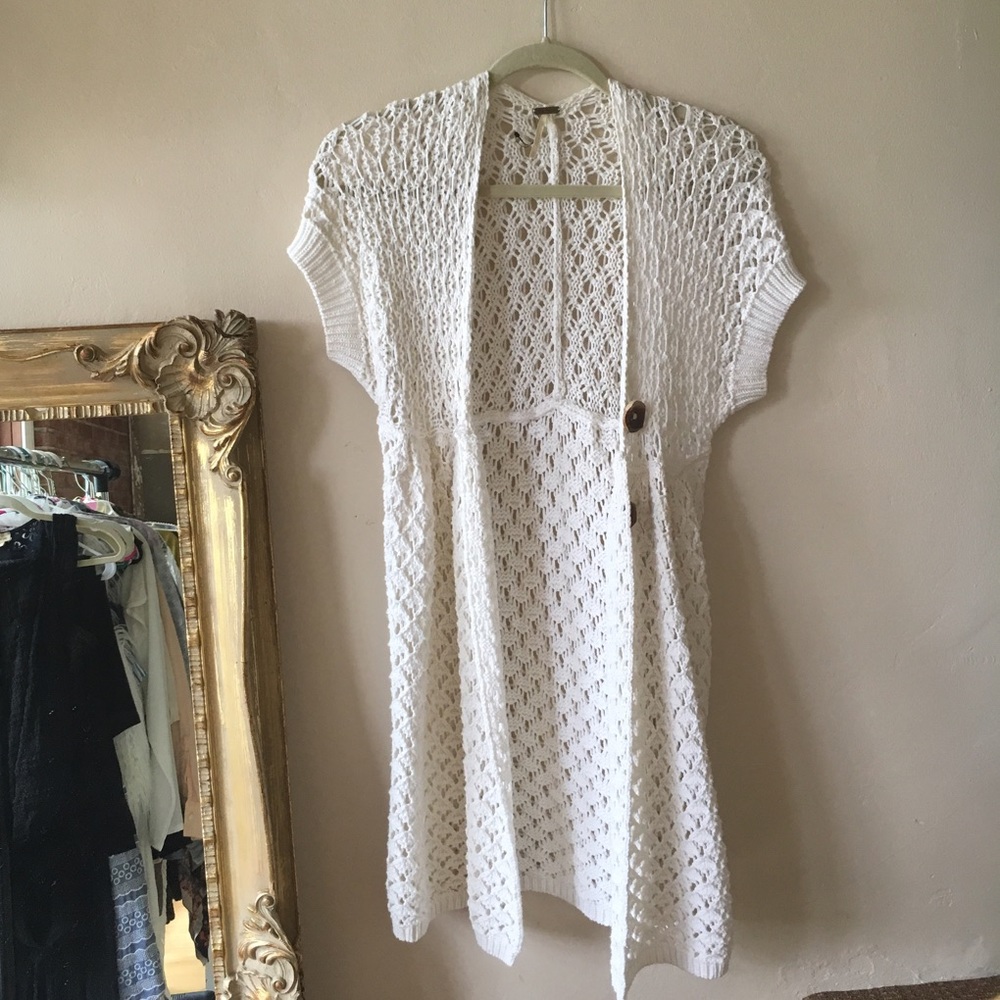 FREE PEOPLE "crochet cardigan"