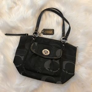 EUC Leah Satin Handbag - Black/Grey